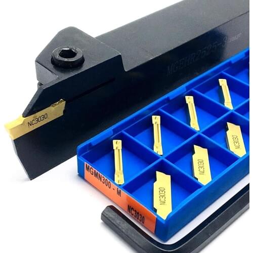 MGEHR1010 MGEHR1212 MGEHR1616 MGEHR2020 MGEHR2525 external grooving tool holder carbide turning inserts, 10PCS insert tool set