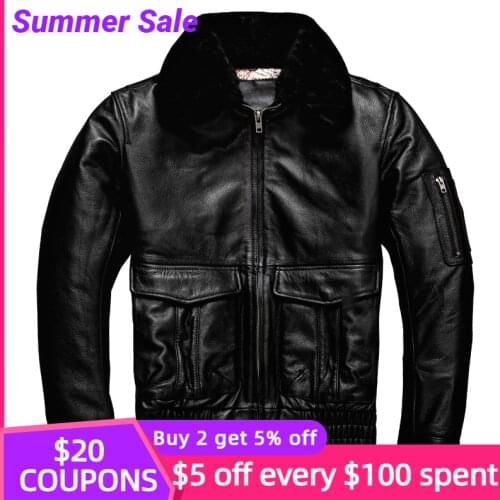 2021 Black Genuine Leather Jacket Men Military Style Plus Size 5XL Real Natural Cowhide Autumn Loose Aviation Coat