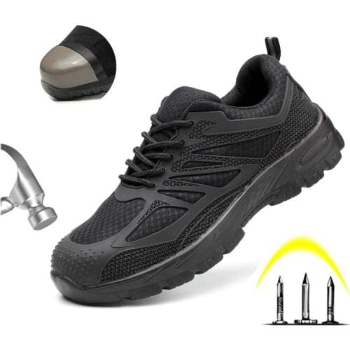 Mens Safety Shoes Steel Head Work Safety Boots Anti-Puncture Work Boots Anti-Smashing Mens Boots Casual Breathable Work Shoes
