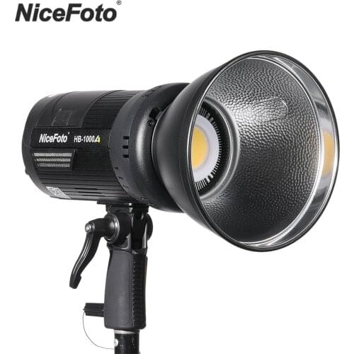 NiceFoto HB-1000A LED Video Light 100W Fill Light 3200K-6500K Bi-color with Bowens Mount for Studio Photography Video Recording