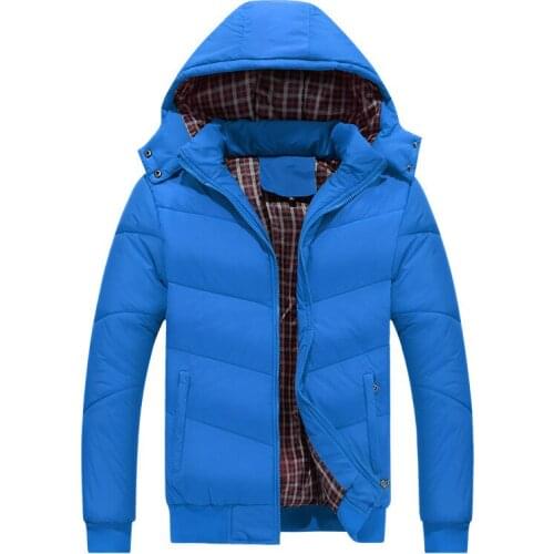 2019 New Winter Jacket Coat Men Solid Stylish Hooded Hat Detachable Thicken Warm Parka Male Cotton-padded Slim Fit Parkas