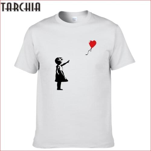 TARCHIA New Arrived t-shirt Cotton Tops Tees Kcco Balloon Girl Banksy Men Short Sleeve Boy Casual Homme T Shirt Tee Plus Fashion