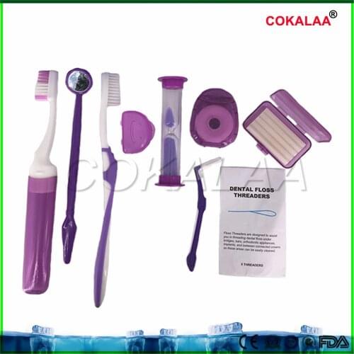 10Bags Dental Tools Orthodontic Oral Care Kit Teeth Whitening Suit Interdental Brush Dental Floss Mouth Mirror Tooth Brush
