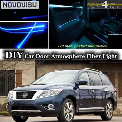NOVOVISU For Nissan Pathfinder interior Ambient Light Tuning Atmosphere Fiber Optic Band Lights Inside Door Panel illumination