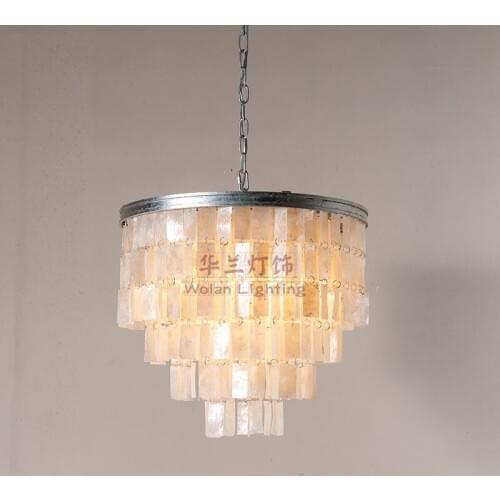 Europe Style Natural Shell pendant light Restaurant Originality Personality Wrought Iron Bedroom Bedside Cloakroom Toggery Lamp