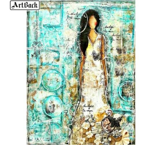 Full square 5d diy diamond painting girl art sticker diamond mosaic abstract diamond embroidery handicraft home decoration