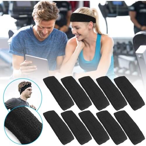 10pcs Men And Women Headband Absorbent Cycling Yoga Sweat Sport Headband Sweatband Yoga Hair Bands Head Sweat Bands