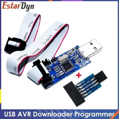 1pcs New USBASP USBISP AVR Programmer USB ISP USB ASP ATMEGA8 ATMEGA128 Support Win7 64K 10Pin To 6 Pin Adapter Board