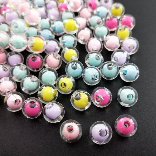 50pcs/8mm Clear Hole Acrylic Beads multicolor Spacer Beads Children Kids Necklace Bracelet for Jewelry Making DIY Cloth Acces