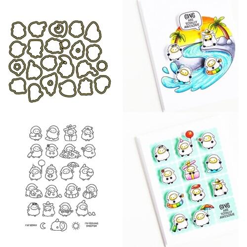 Clear Stamps and Cutting Dies Cute Milk Cows with Umbrella Balloon Flowers Gift Egg Food Sun Moon DIY Scrapbooking 2021 New