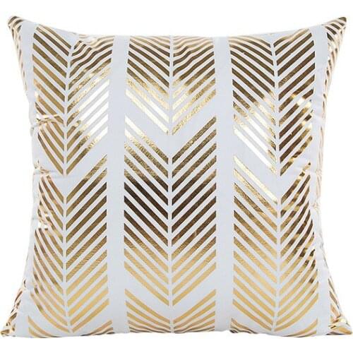 Korean style luxury golden sofa cushion cover 45*45cm geometryic no inner hot stamping cushion covers decoration X12