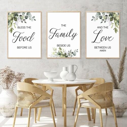 Self-adhesive Wall Stickers Food Family Love Scripture Nordic Posters Painting Wall Art Print Picture for Kitchen Home Decor