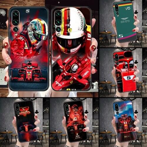 Sebastian Vettel F1 Phone Case For Huawei P Mate P10 P20 P30 P40 10 20 Smart Z Pro Lite black trend shell luxury cell cover 3D