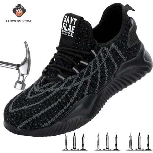 Light Weight Work Shoes Anti-Crush Mens Safety Shoes Work Boots Mens Safety Boot With Steel Toe Puncture-Proof Work Shoes