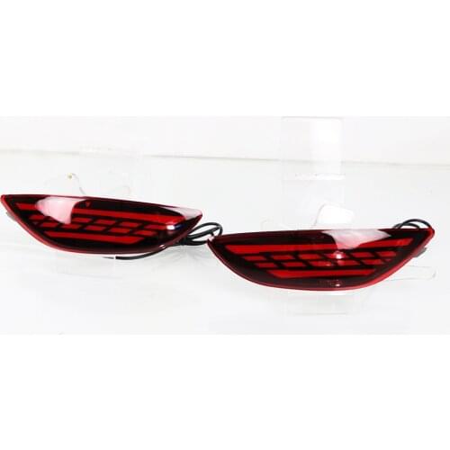 1Set Rear Bumper Reflector Brake Light For Hyundai Accent Verna Brio Solaris 2008-2015 Red Lens LED Car Warning Fog Lamp