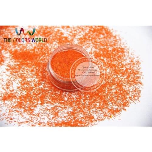 TCH305 0.2*3mm Size Solvent Resistant Mate Orange Red Colors Tinsel Bar Strip shape glitter for nail art and other deco