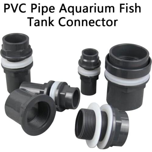 PVC Pipe Aquarium Fish Tank Connector Inlet Outlet Fitting Head Water Pipe Fitting Connector Fish Tank Supplies 1 Pcs