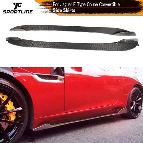 Carbon Fiber Auto Side Skirts Extension Lip Apron for Jaguar F Type Coupe Convertible 2 Door 2015 2016 2017