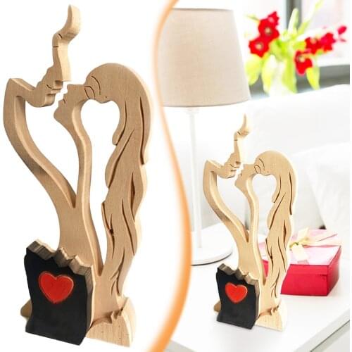 Love Decorations, Wooden Decorations for Lovers To Kiss, Creative Love Art Decorations, Small Decorations for Home Decoration