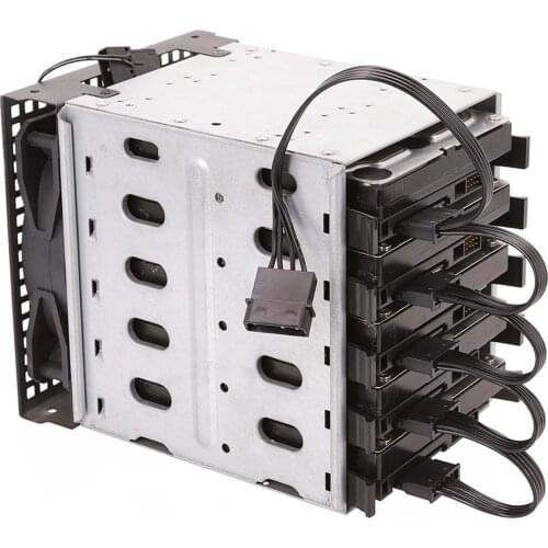 Universal 4Pin IDE to 5 SATA Splitter Power Supply Cable Hard Drive 18AWG Wire SATA Extension Cable 1 to 5 Splitter Black