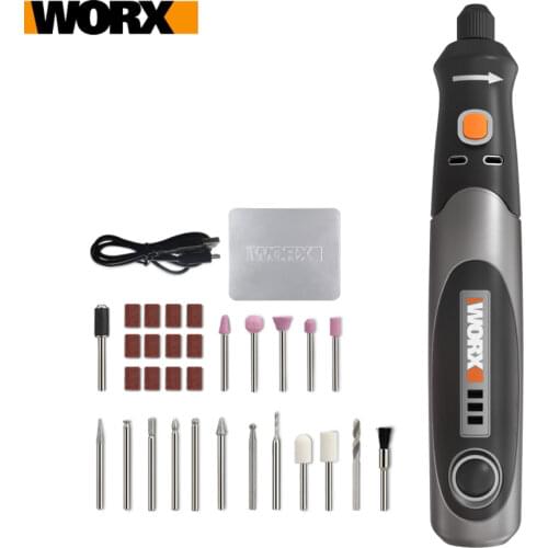 Worx 4V Rotary Tool WX750 Cordless Mini Engraving Grinding Polishing Machine Rechargerable USB Charger Variable Speed Power Tool