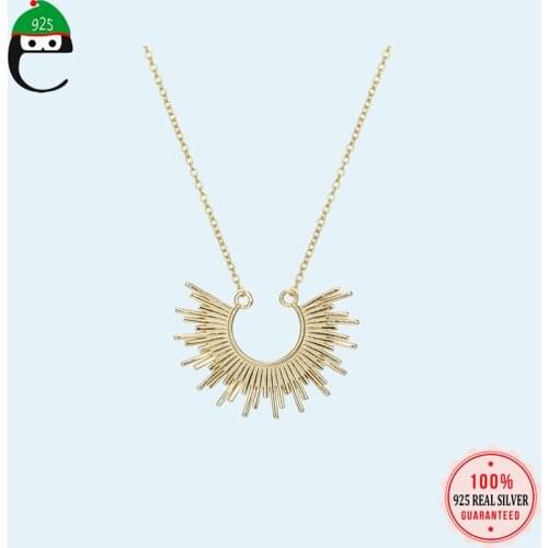 Gold Necklace Real 100% 925 Sterling Silver Jewelry Stuff Pendant Short Necklace For Women Party Jewelry Gift DS1831