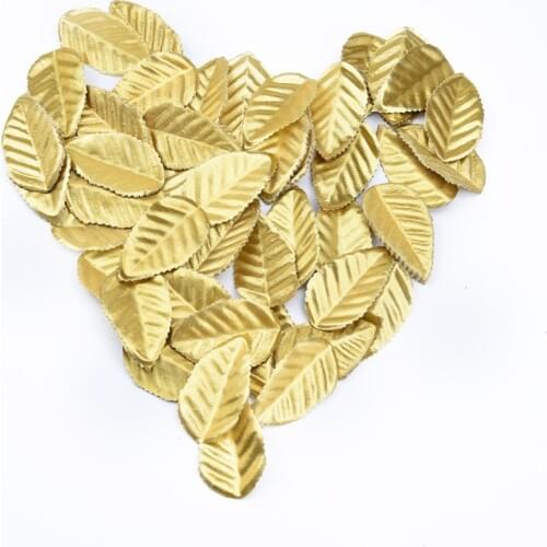 100/200 Pieces Silk Roses Leaf Gold Leaves Artificial Plants Decorative Flower Christmas Garland Diy Gift Home Wedding Decor