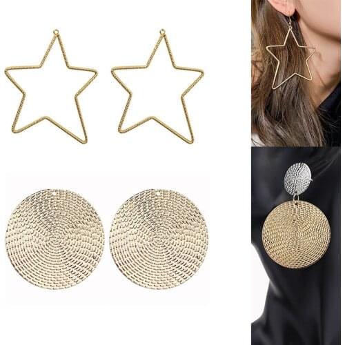 2020New 60Pcs Alloy Star Round Button for DIY Earring or Necklace Pendants and Hair Accessories LX01-LX02