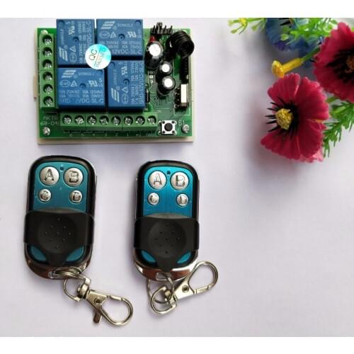 DC 12V 10A 4 channel RF Wireless Remote Control system 1 piece Receiver 2 piece waterproof Transmitter 315MHZ