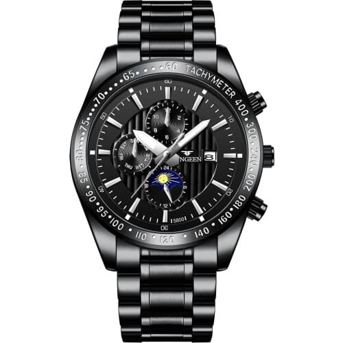 FNGEEN 5800 Neue Männer Casual Sport Uhr Luxus Marke männer Uhren Wasserdicht Leucht Edelstahl männer Handgelenk uhr