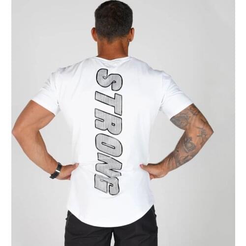 Summer new brand mens T-shirt casual streetwear mens clothing jogger fitness cotton sportswear fashion short sleeve top