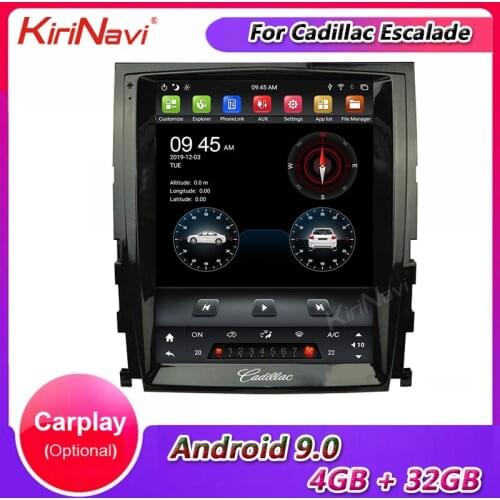 KiriNavi Vertical Screen Tesla Style 1 Din Android 9.0 10.4' Car Dvd Player For Cadillac Escalade GPS Navigation Car Radio