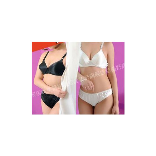 100% Silk Underwear Bra Set Silk Underwear + Underwear Smooth Double Silk