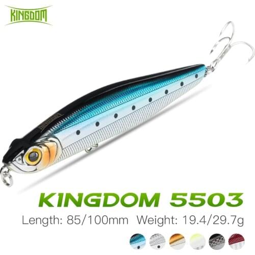 Kingdom Pencil Fishing Lure 85mm 100mm Vibrate Sinking Hard Artificial Swimbait For Perch Carp Pike Trout Fishing Wobblers