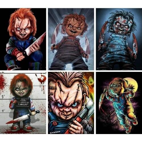Horror doll Chucky Killer diamond paintings room decor unfinished art craft full drill 5D DIY needlework 3D cross stitch Gift
