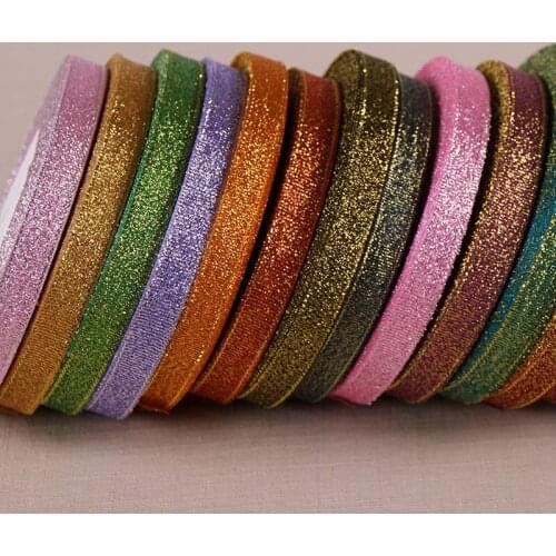 22Meters 10mm Pink Light Blue Red Glitter Metallic Onion Ribbons for Christmas Wedding Birthday Party Gift Wrap DIY Craft Sewing