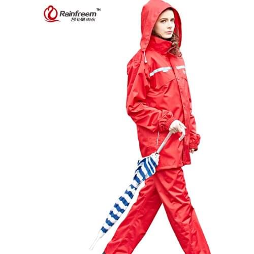 Rainfreem Impermeable Raincoat Women/Men Hood Rain Poncho Waterproof Rain Jacket Pants Suit Rainwear Men Motorcycle Rain Gear