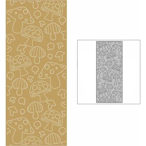 New Slim Dotted Cute Mushroom Background Panel 2021 Metal Cutting Dies for DIY Scrapbooking and Card Making Embossing Craft Set