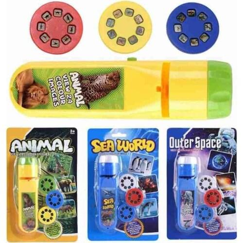 Child Early Education Projector Flashlight Pattern Mini Luminous Projection Lamp Child Baby Bedtime Story Toy