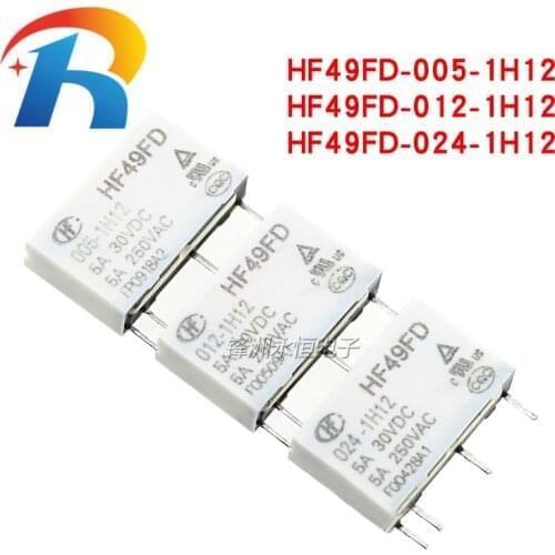 Free shipping 10pcs/lot Relay HF49FD-005-1H12 HF49FD-012-1H12 HF49FD-024-1H12 4PIN 5A 5VDC 12VDC 24VDC