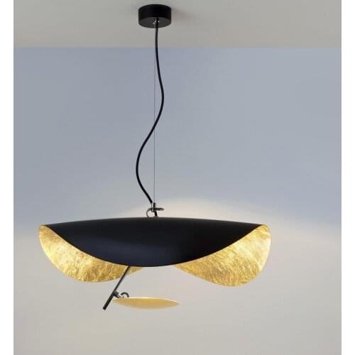Nordic simple chandelier dining room coffee shop cowboy hat flying saucer lotus leaf led GOLD CHANDELIER