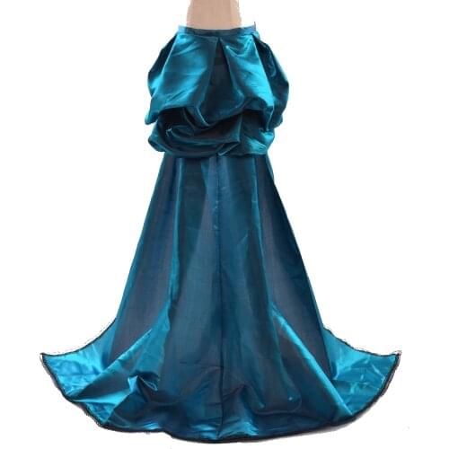 Victorian Bustle Skirt Steampunk Gothic Burlesque Rococo Blue Overskirt