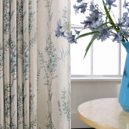 Environmental Protection Cotton Linen Curtain Printing American Pastoral Style Curtains for Living Room Bedroom Curtains Custom