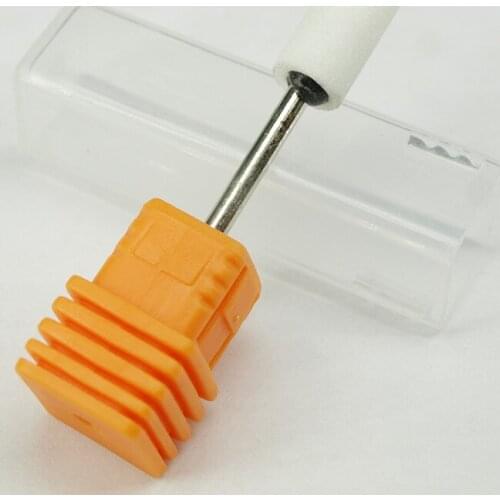 1pcs Flat head Ceramic Stone Nail Drill Bits For Professional Electric Manicure Machines Pedicure Nail Art Salon White-stone