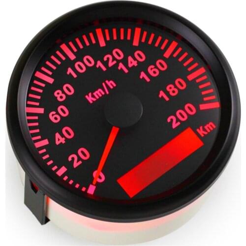 Automotive Instrument Panel Gauges 0-200km/h Black GPS Speedometers 85mm Speed Mileometers Waterproof with GPS Antenna 9-32v