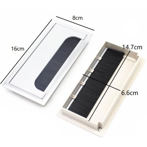 10pcs/lot 160x80mm Rectangle Computer Desk Table Grommet Cable Port Wire Hole Cover Wire Storage Rack Furniture Hardware