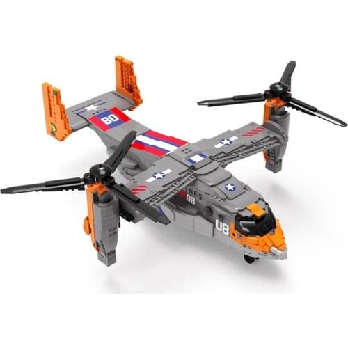 1466pcs Osprey Transport Aircraft V22 Boy Assembled Aviation Fighter Warcraft Particle Building Block Model Toys For Children