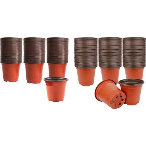 150Pc 10X9cm Plant Nursery Nursery Pots Round Small Flower Pots & 130 Pcs 10cm Plastic Plants Nursery Seed Starting Pots