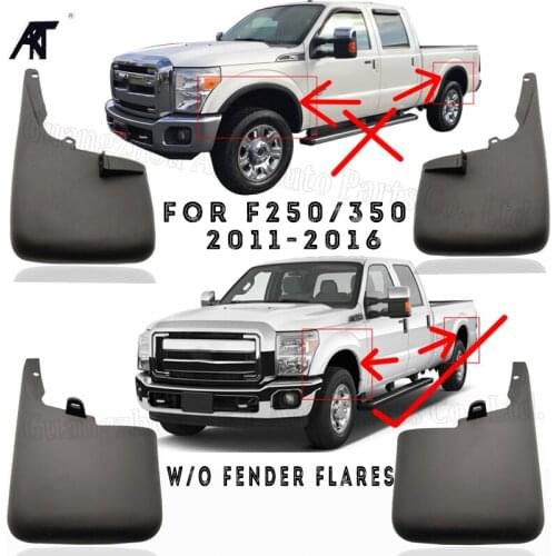 4PCS/LOT Mud Flaps For Ford RAPTOR F250/350 2011-21016 without W/0 Fender Flares without wheel eyebrow Splash Guards Mud Guards