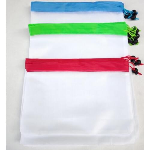 50sets Reusable Mesh Produce Bags Washable Eco Friendly Bags for Grocery Shopping Storage Fruit Vegetable Toys Sundries SN2169